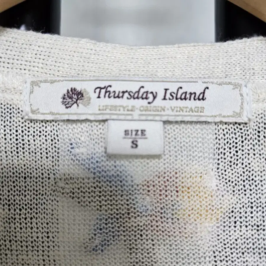 S 써스데이아일랜드 Thursday Island 플라워 자수 린넨 가디건