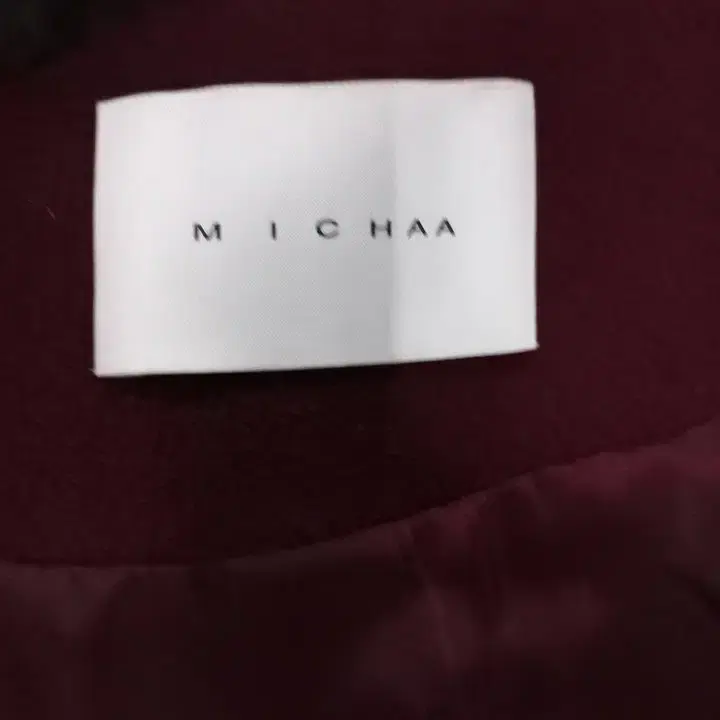 미샤MICHAA 정품 폭스퍼 버건디 여성 겨울 모직롱코트85-160