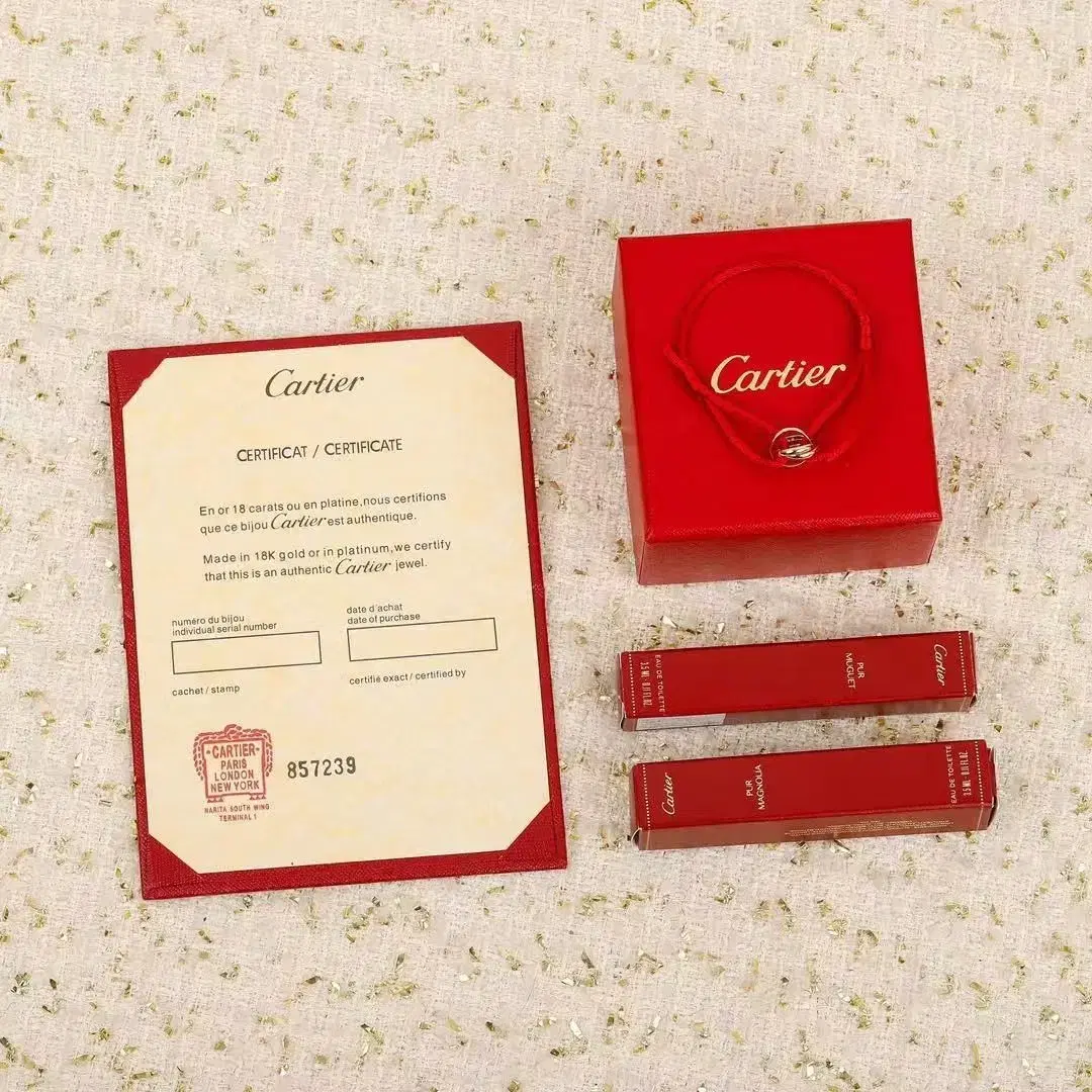 Cartier 카르티에 세 고리 팔찌 빨간 트리니티 팔찌