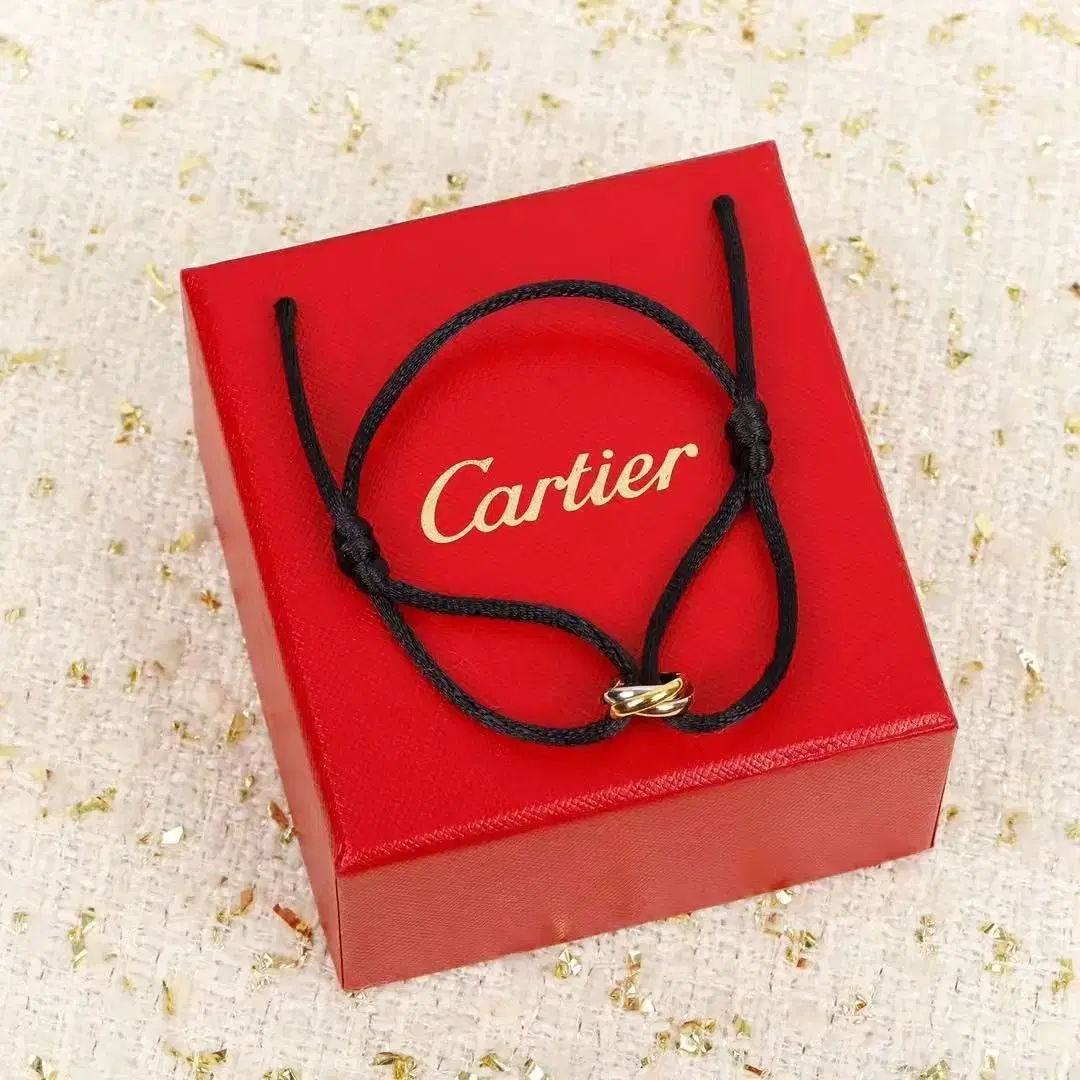 Cartier 카르티에 삼환 블랙 팔찌 트리니티 팔찌