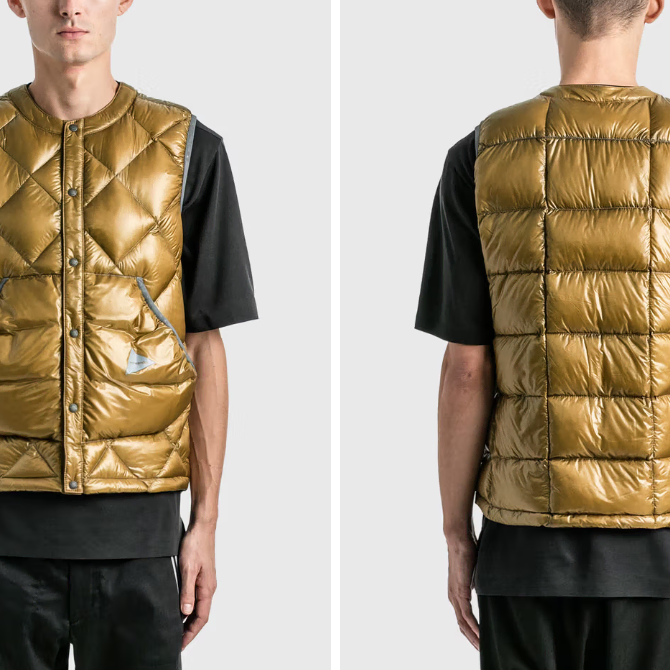 앤드원더 Diamond stitch down Vest (카멜)