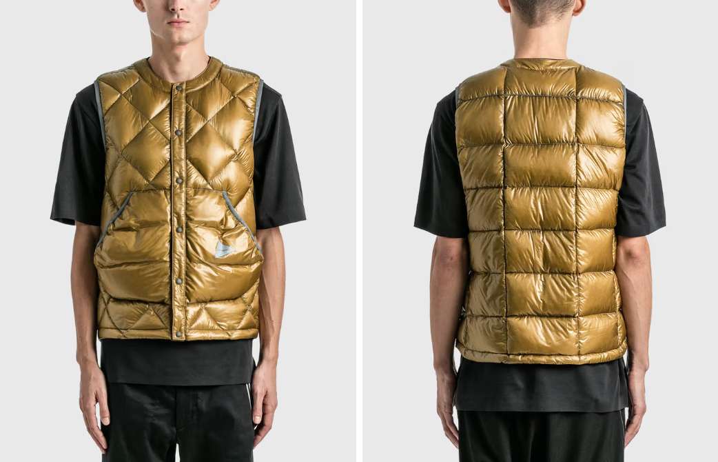 앤드원더 Diamond stitch down Vest (카멜)