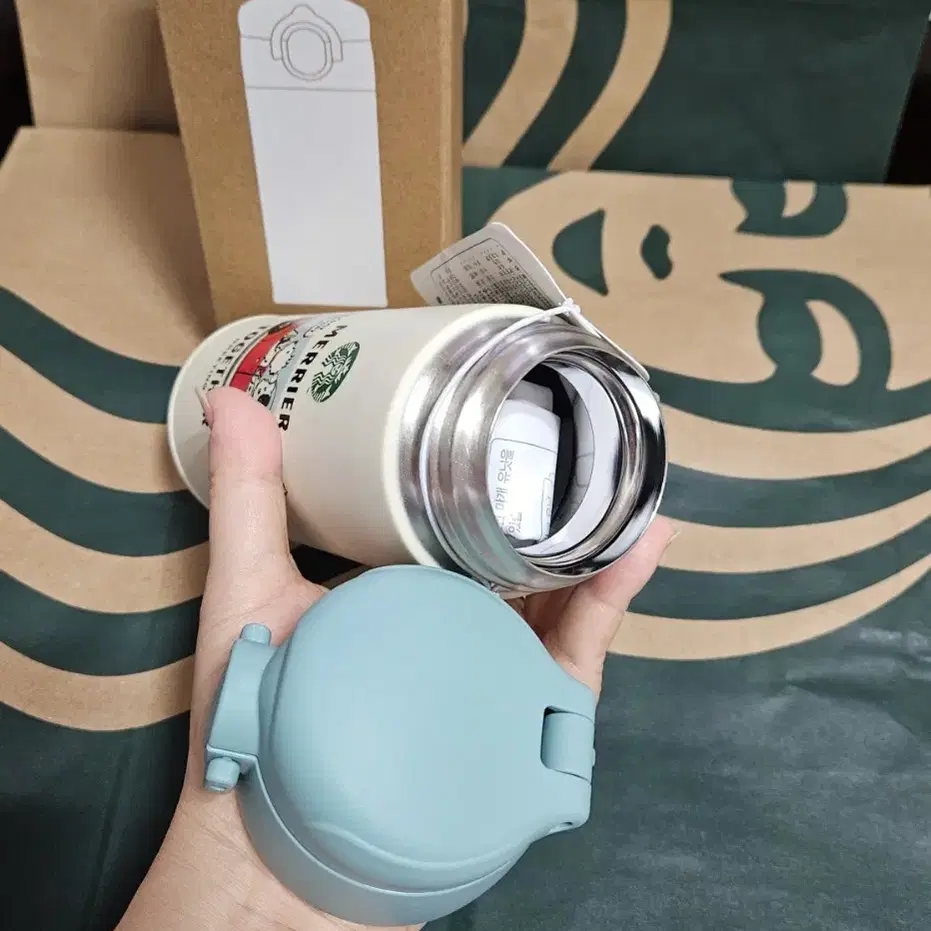 S급]스타벅스 홀리데이 프렌즈 JOK 보온병 350ml