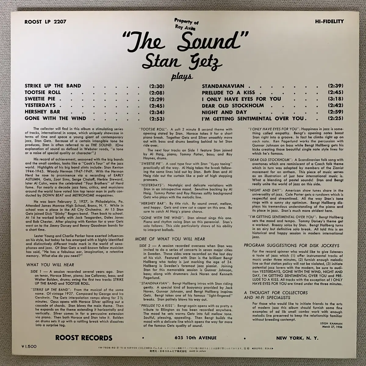 [JAZZ] Stan Getz - The Sound LP