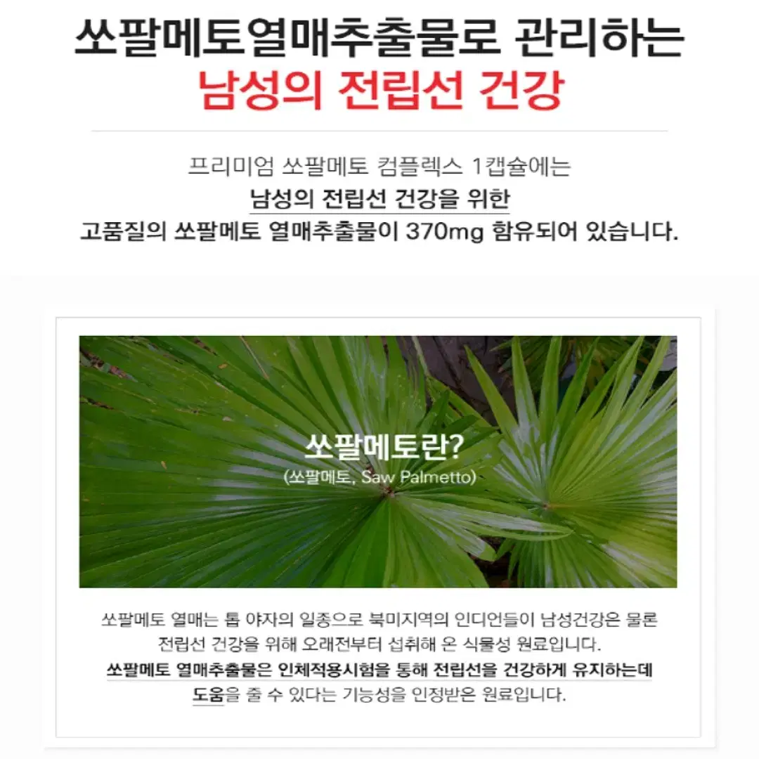 [3개월]미국정식통관 남성건강 쏘팔메토 옥타코사놀 컴플렉스 90캡슐