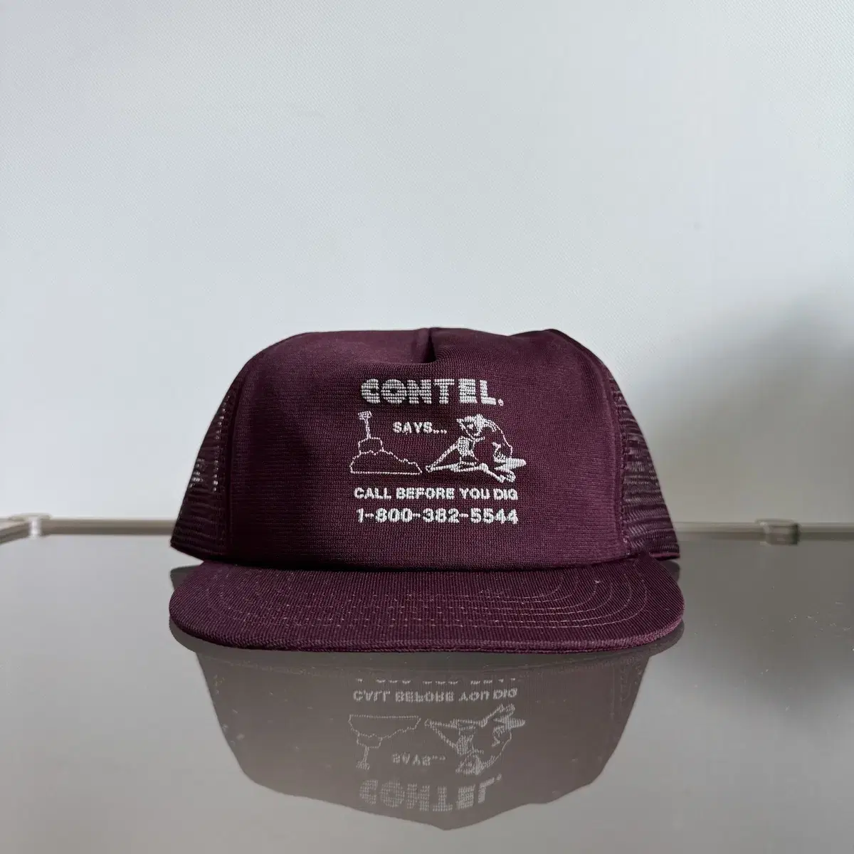 USA CONTEL. SAYS burgundy cap vintage