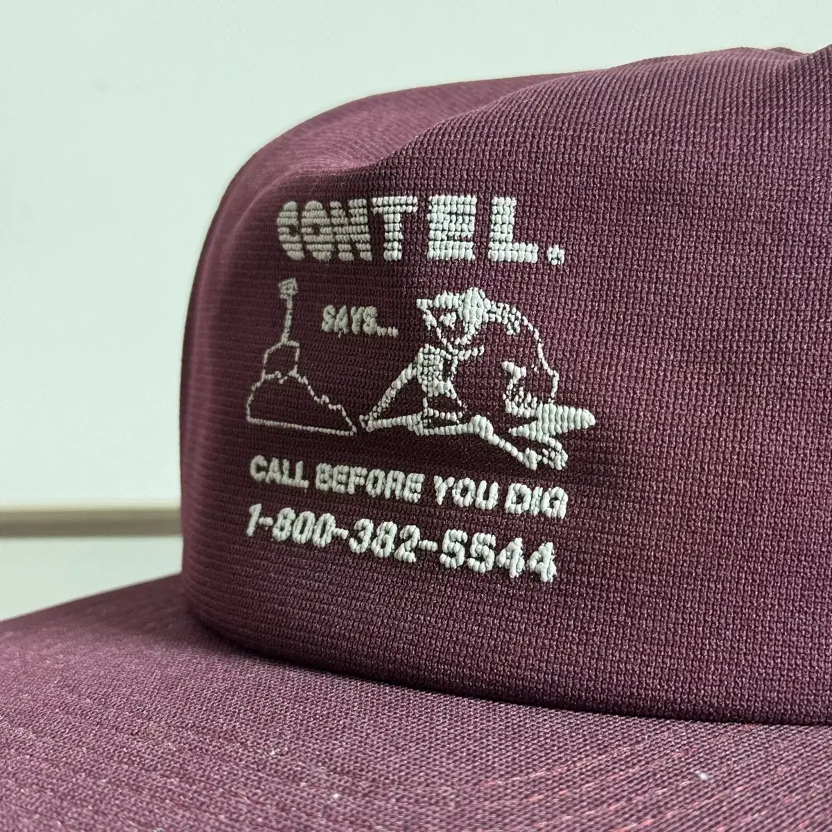 USA CONTEL. SAYS burgundy cap vintage