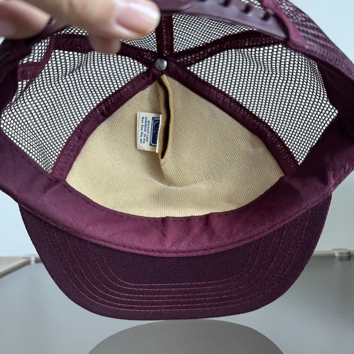 USA CONTEL. SAYS burgundy cap vintage