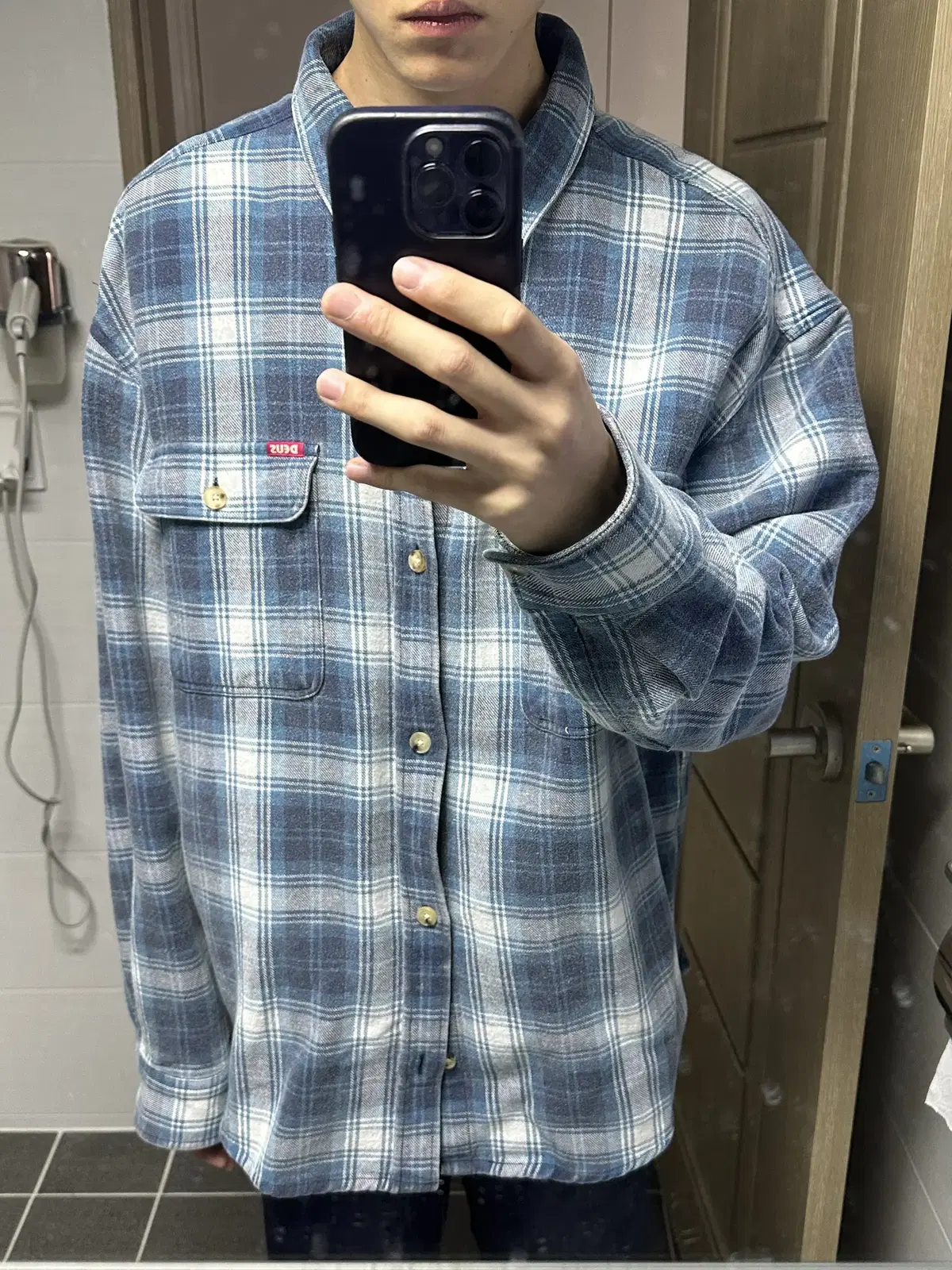 [2XL] 데우스 Deus Vacay Check Shirt Blue