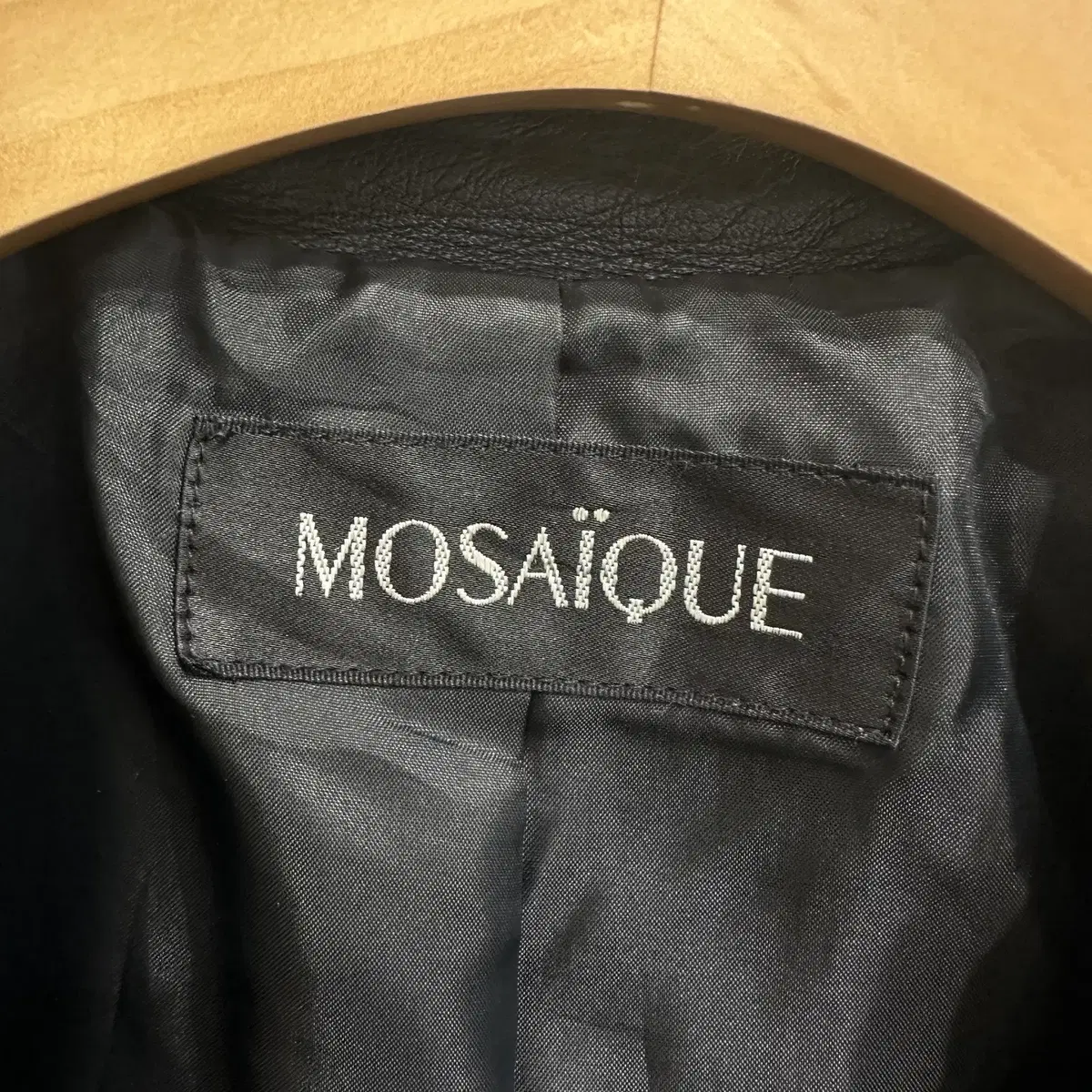 빈티지 MOSAIQUE 레더 코트