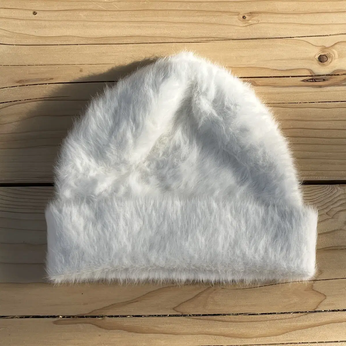 White Fake Fur Beanie