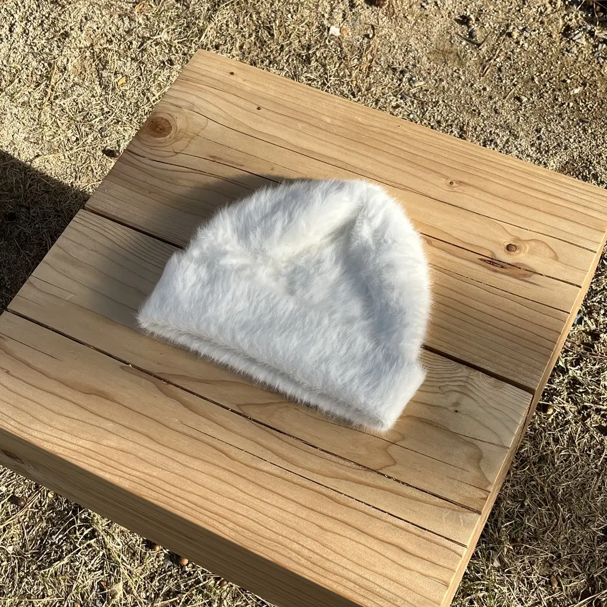 White Fake Fur Beanie