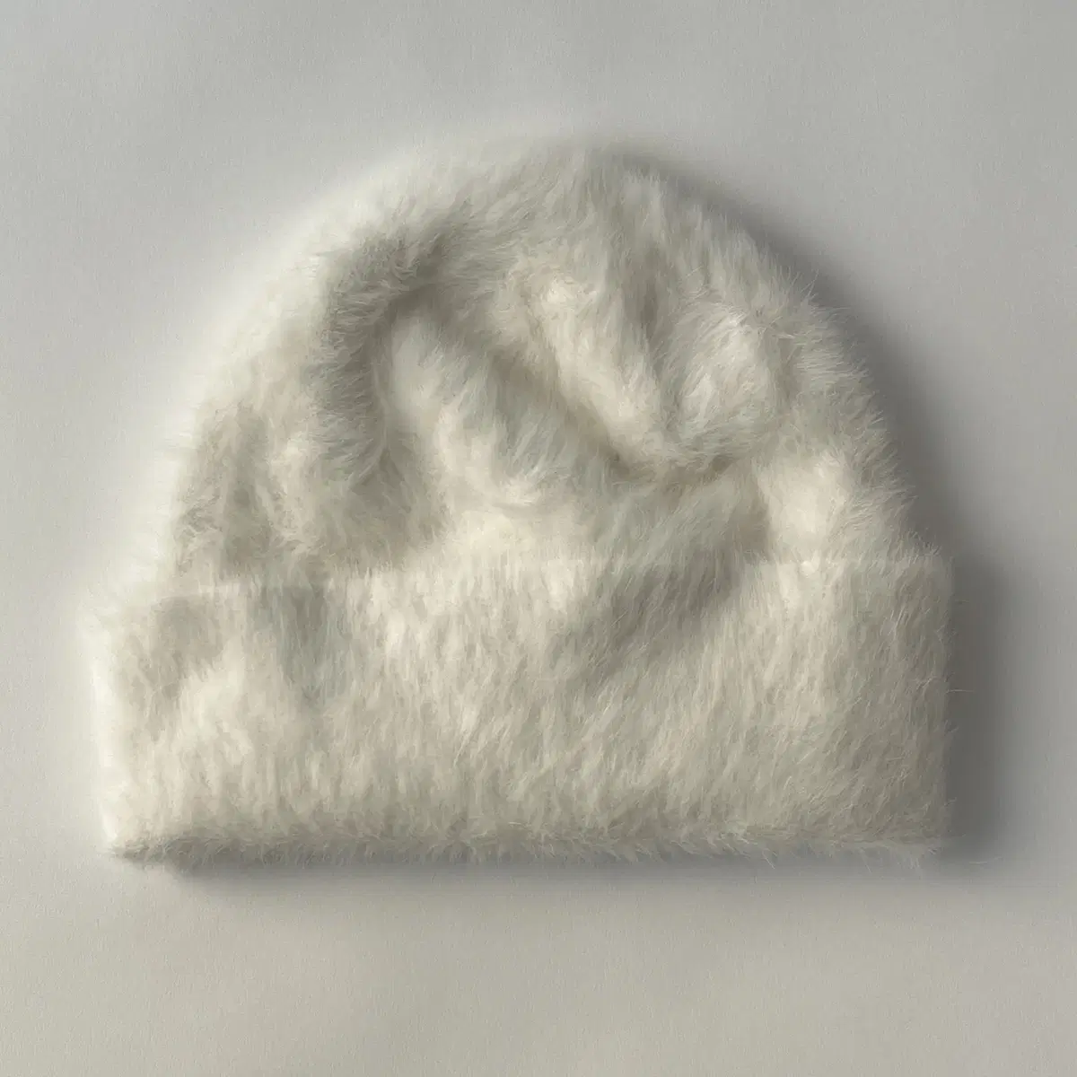 White Fake Fur Beanie