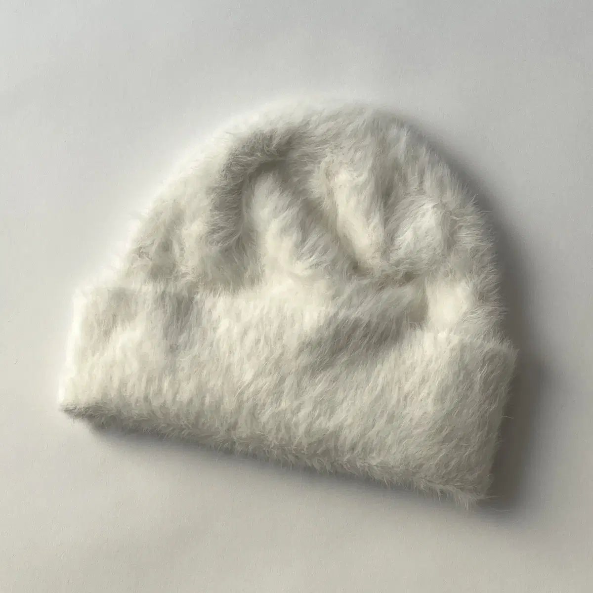 White Fake Fur Beanie