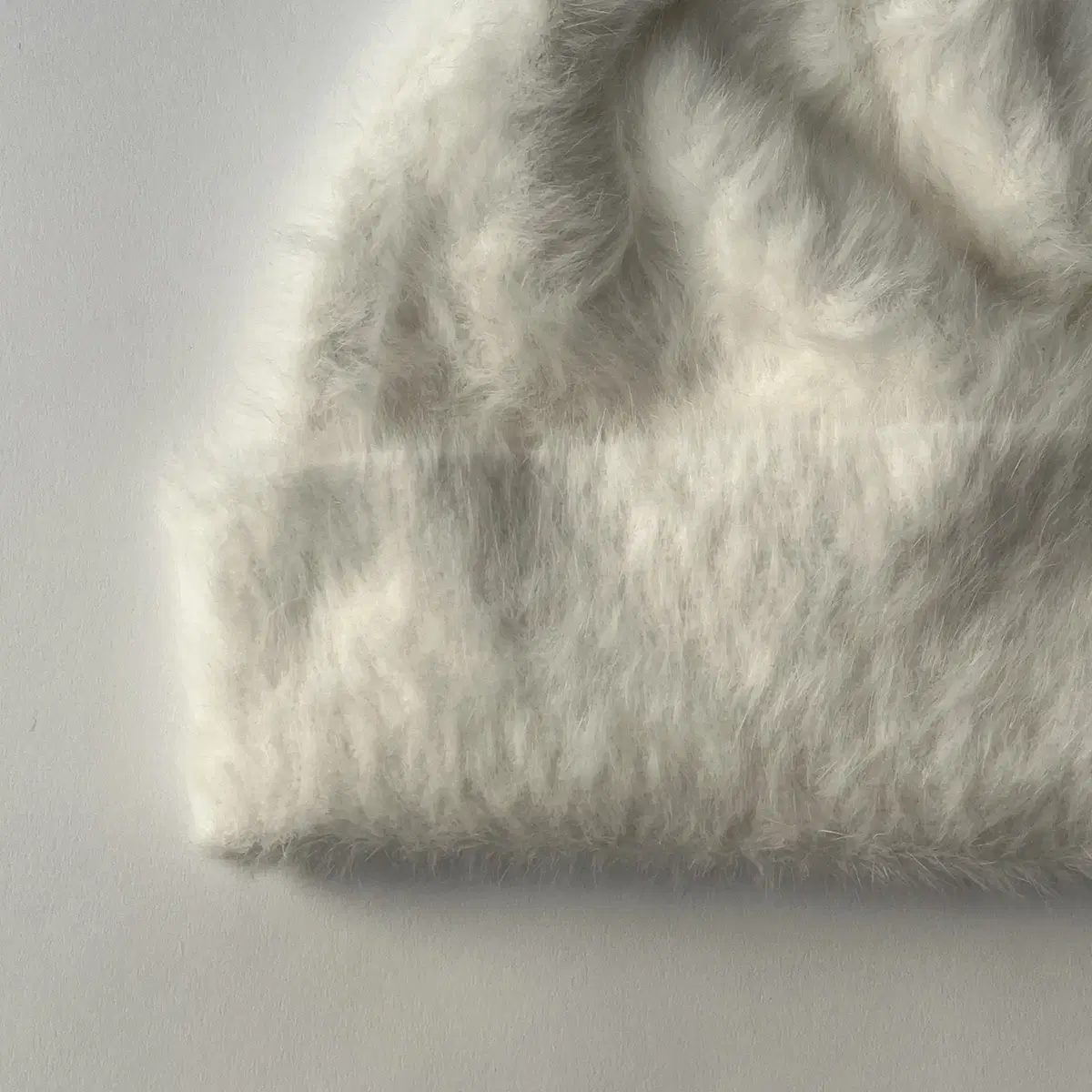 White Fake Fur Beanie