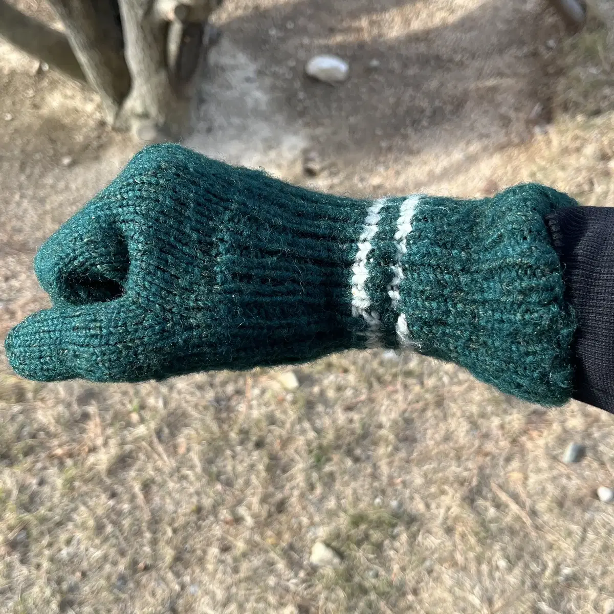 Green Knit wool Glove