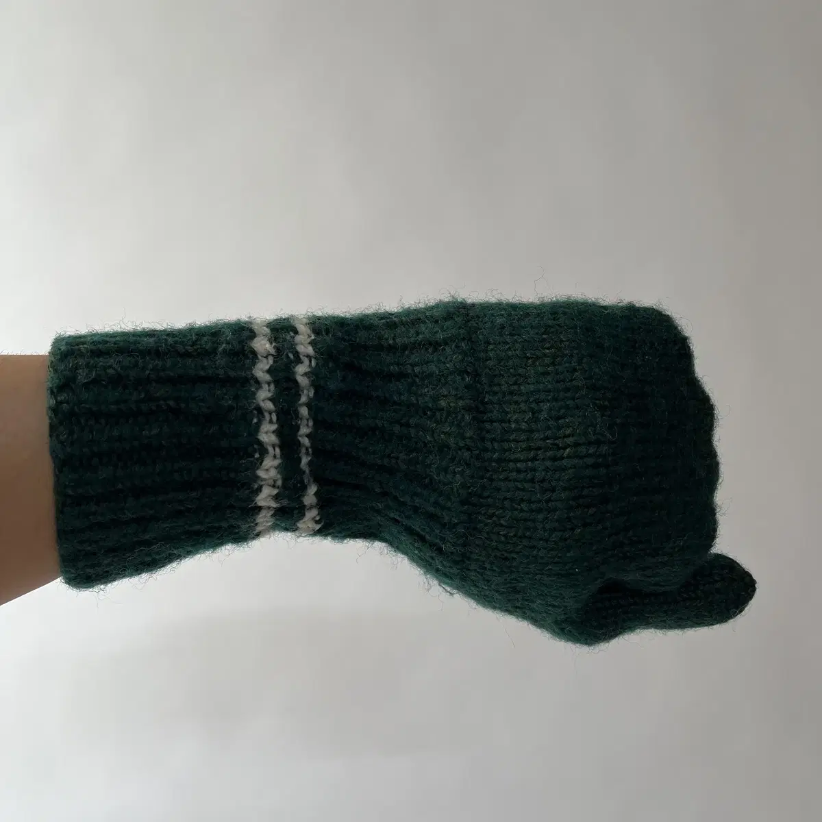 Green Knit wool Glove