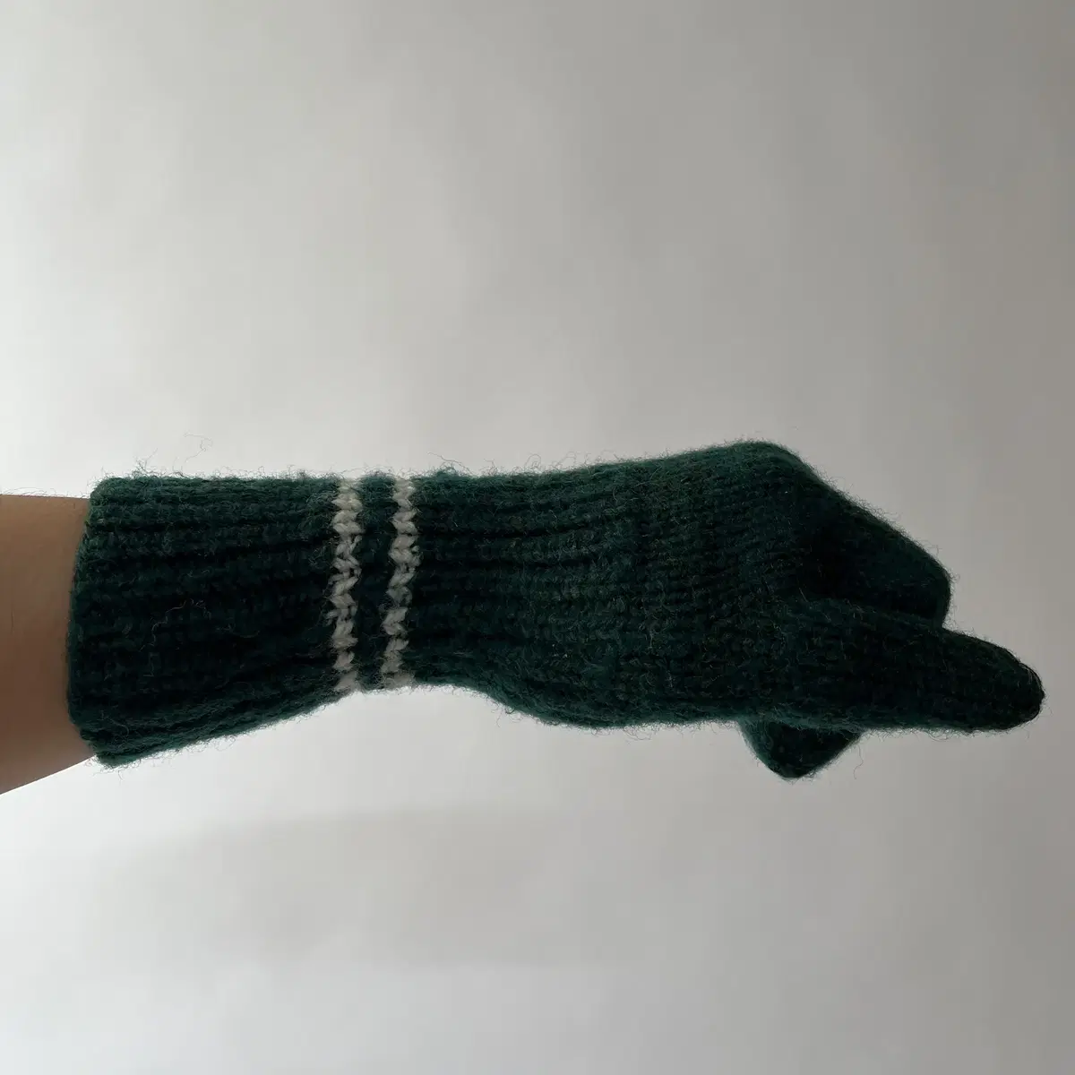 Green Knit wool Glove