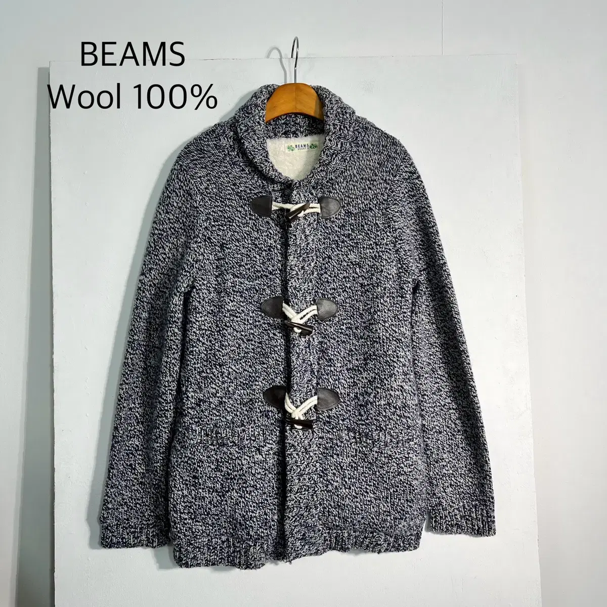 BEAMS 빔즈 울100% 떡볶이 가디건