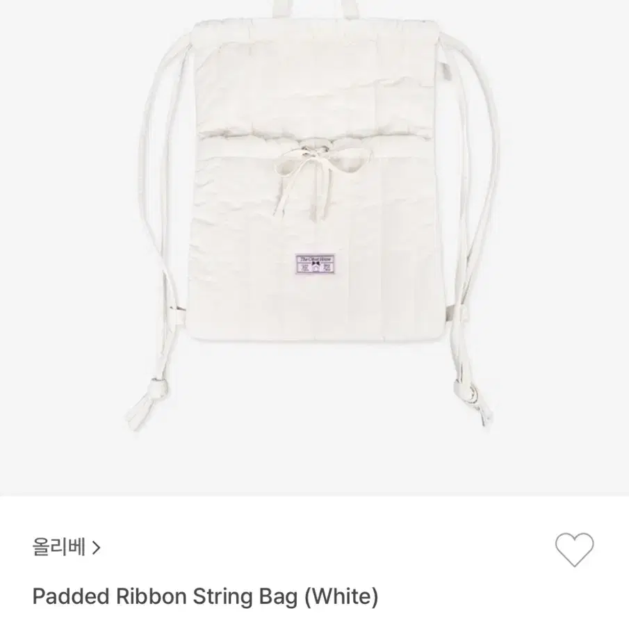 올리베 리본 스트링백 padded ribbon string bag