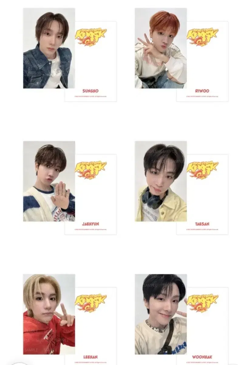 boynextdoor photocard buncheol jaehyun sunghoriu taesan eunhak boynextdoor