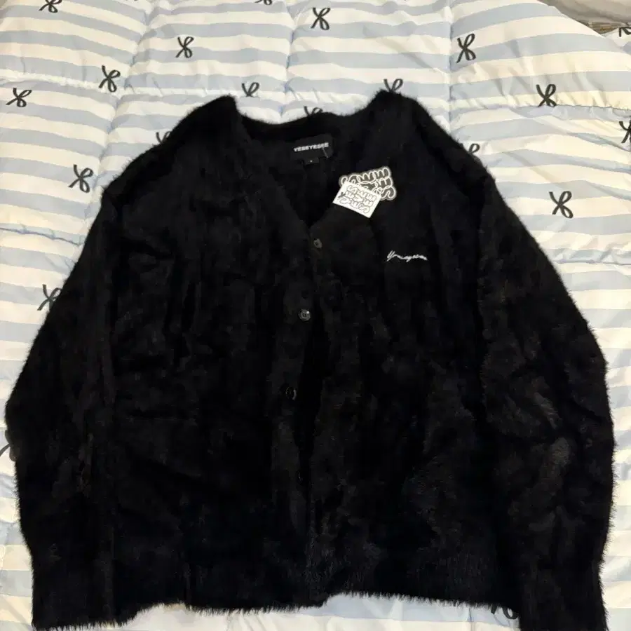 예스아이씨 Hairy Knit Cardigan Black 라지