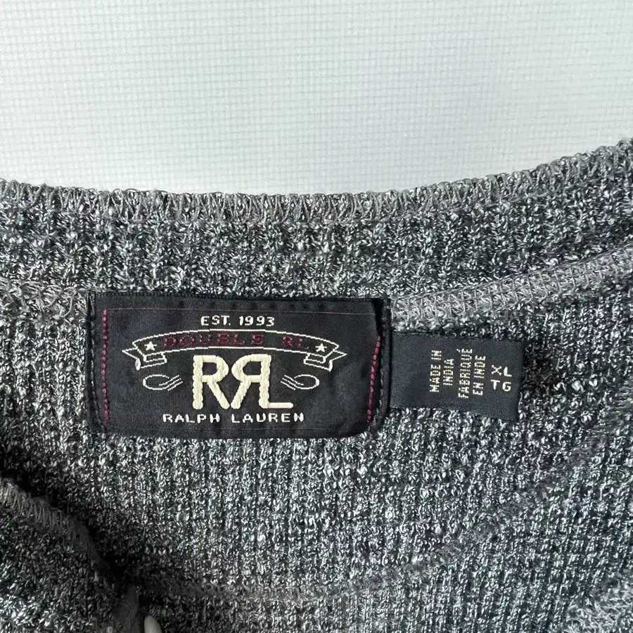 RRL 더블알엘 와플 헨리넥 그레이 XL