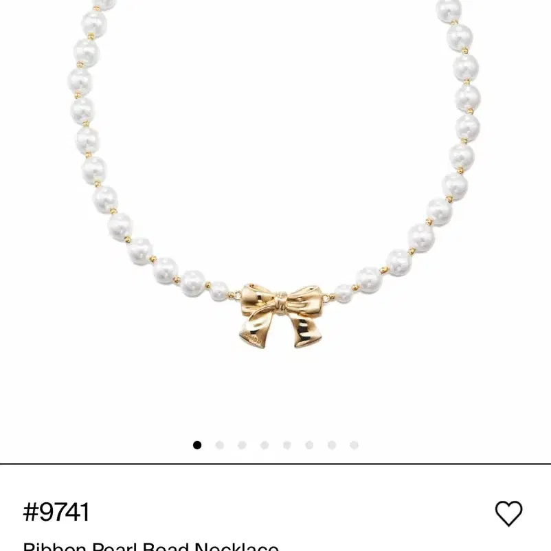 넘버링 Ribbon Pearl Bead Necklace