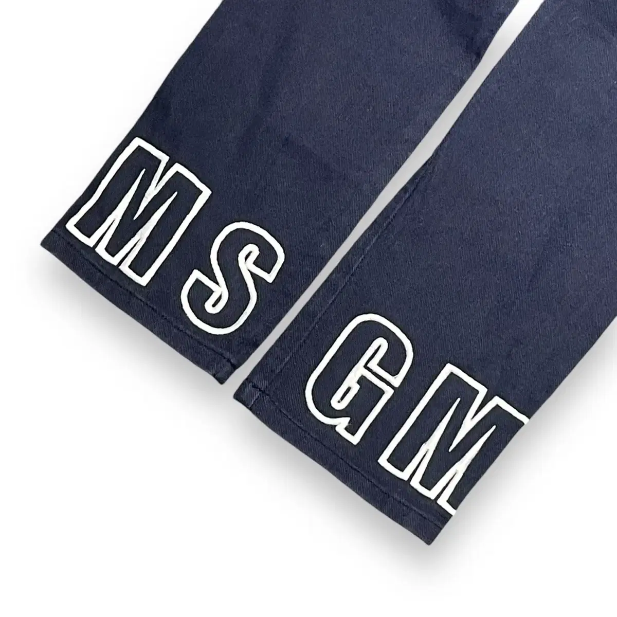 MSGM 레터링 네이비 코튼 팬츠