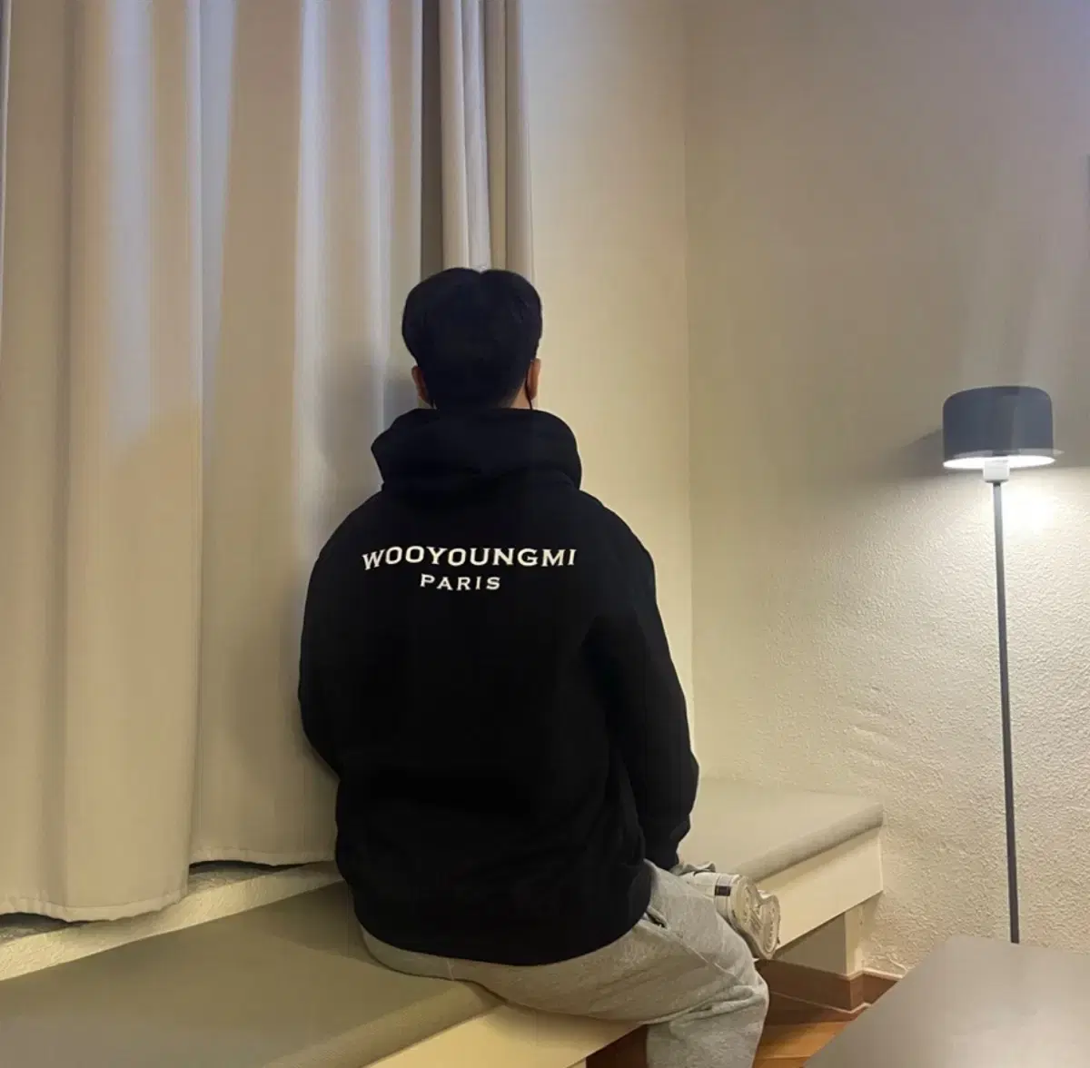 [44/95-100] wooyoungmi hoodie back logo black power genuine