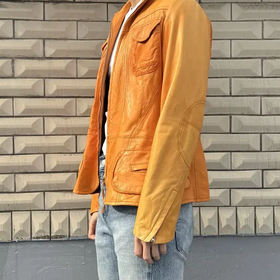 vintage orange leather jacket