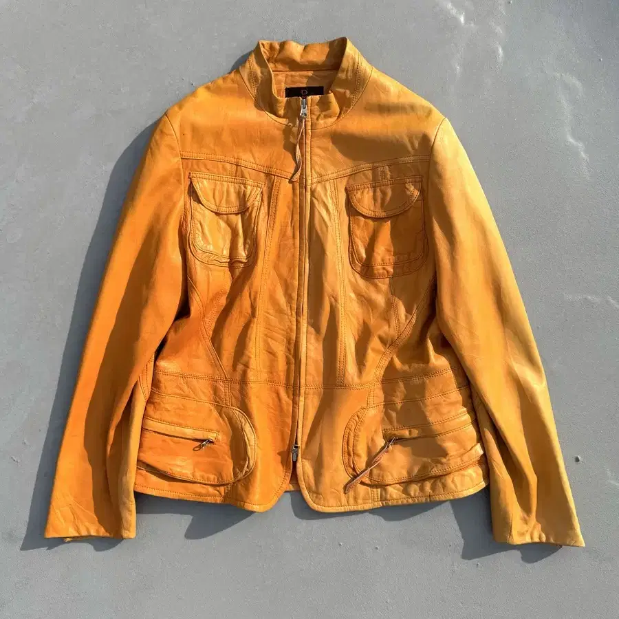 vintage orange leather jacket