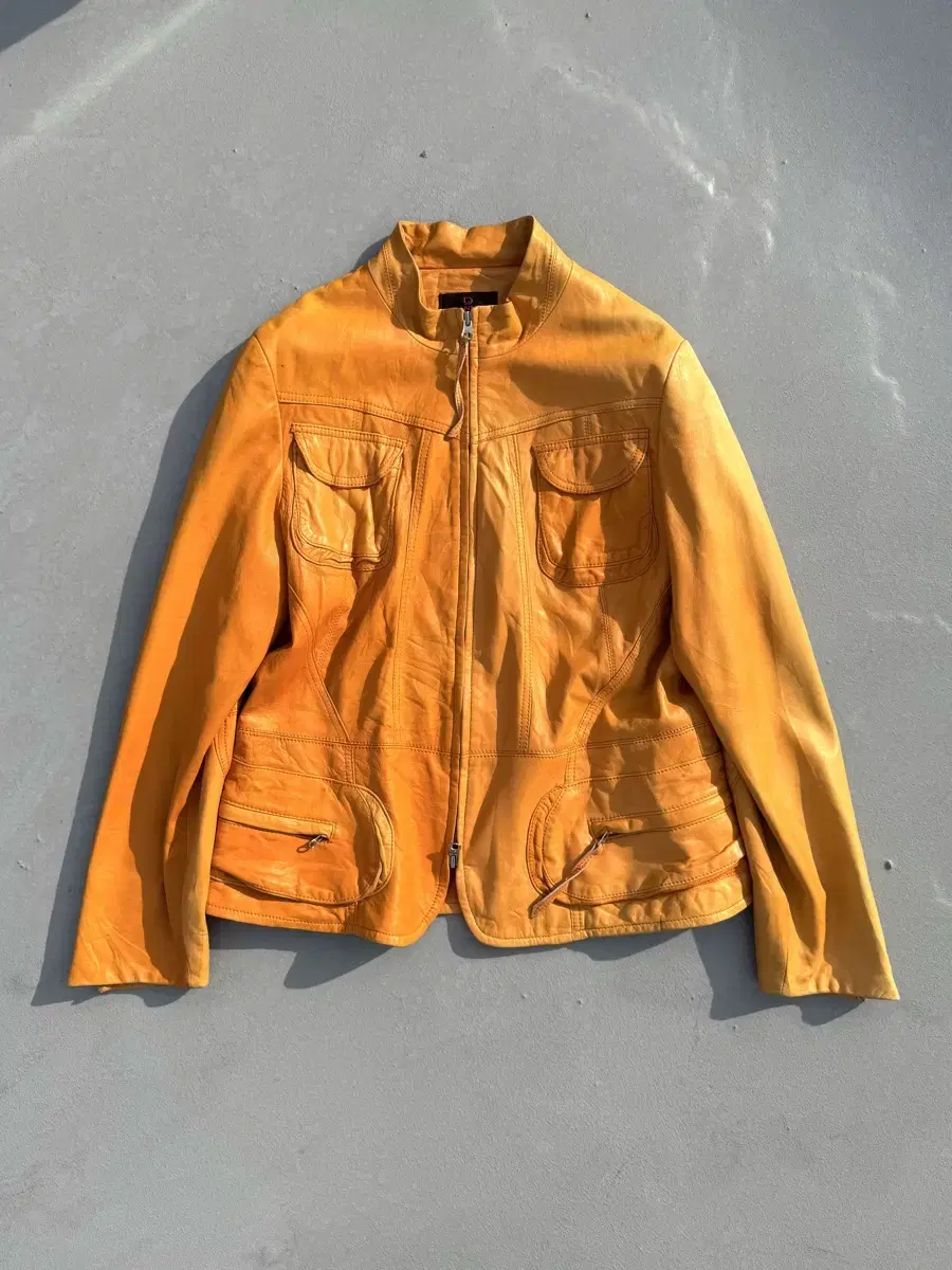 vintage orange leather jacket