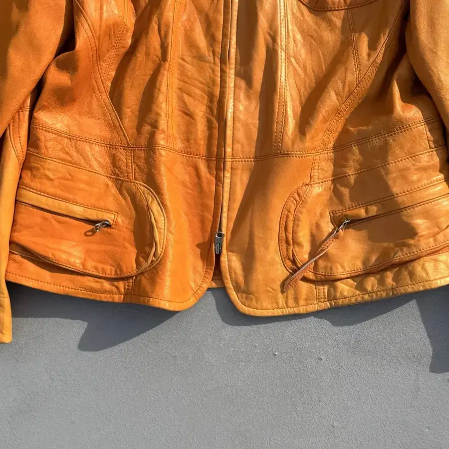 vintage orange leather jacket