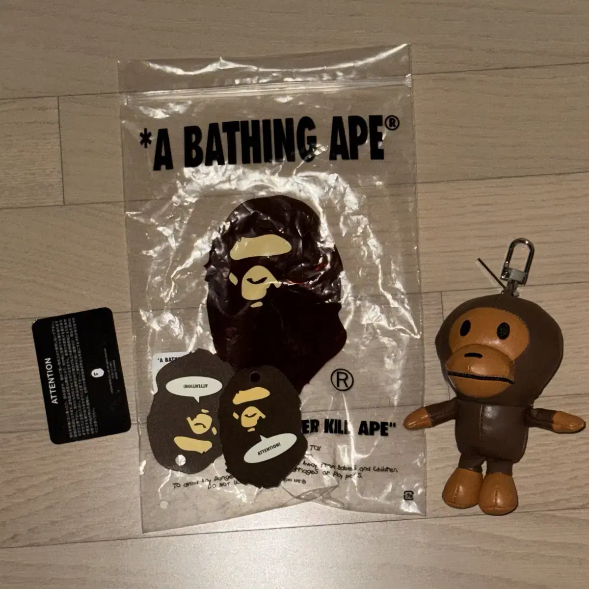 정품 베이프 베이비 마일로 키링 가방 꾸미기 가꾸 bape