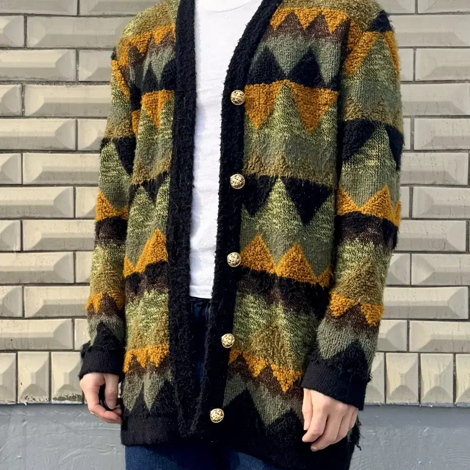 vintage Italy wool blend knit cardigan