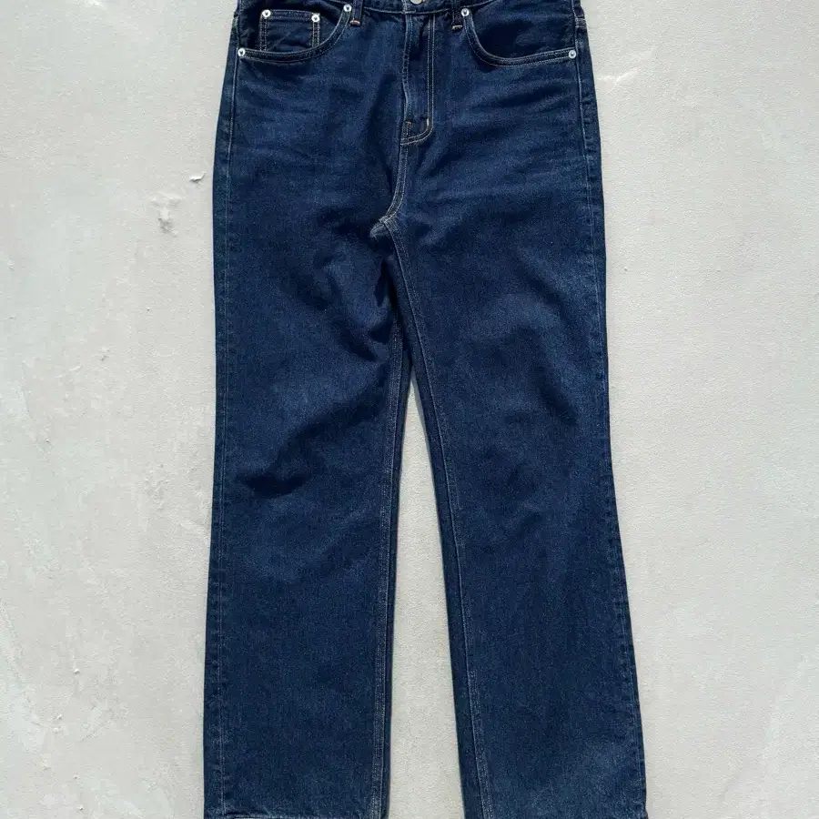 vintage deep blue straight denim pants