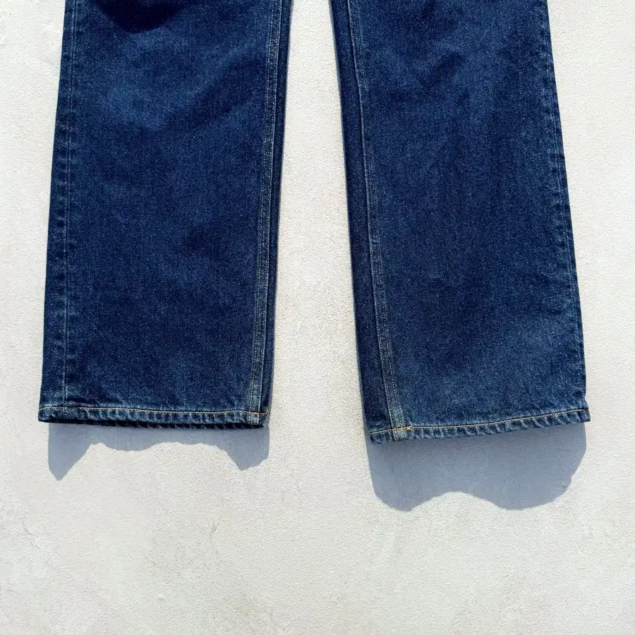 vintage deep blue straight denim pants