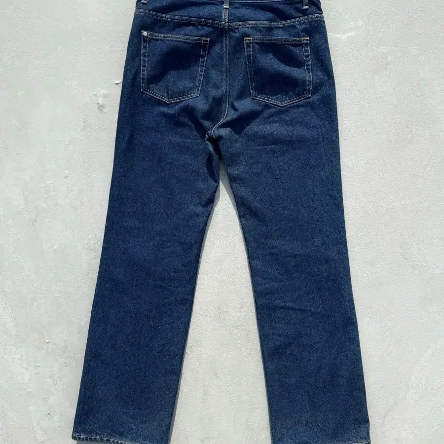 vintage deep blue straight denim pants