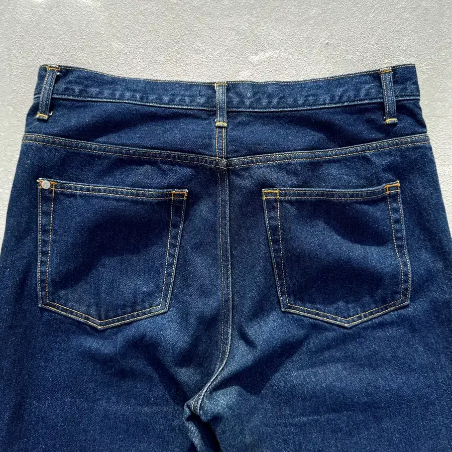 vintage deep blue straight denim pants