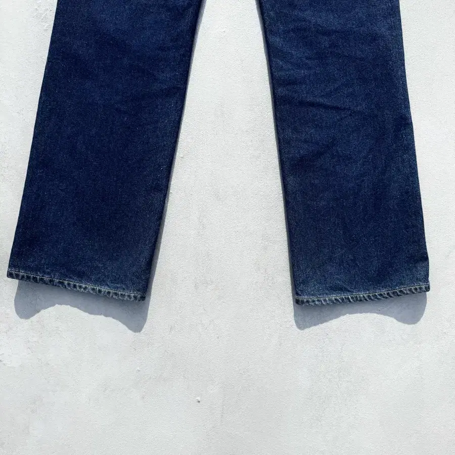 vintage deep blue straight denim pants