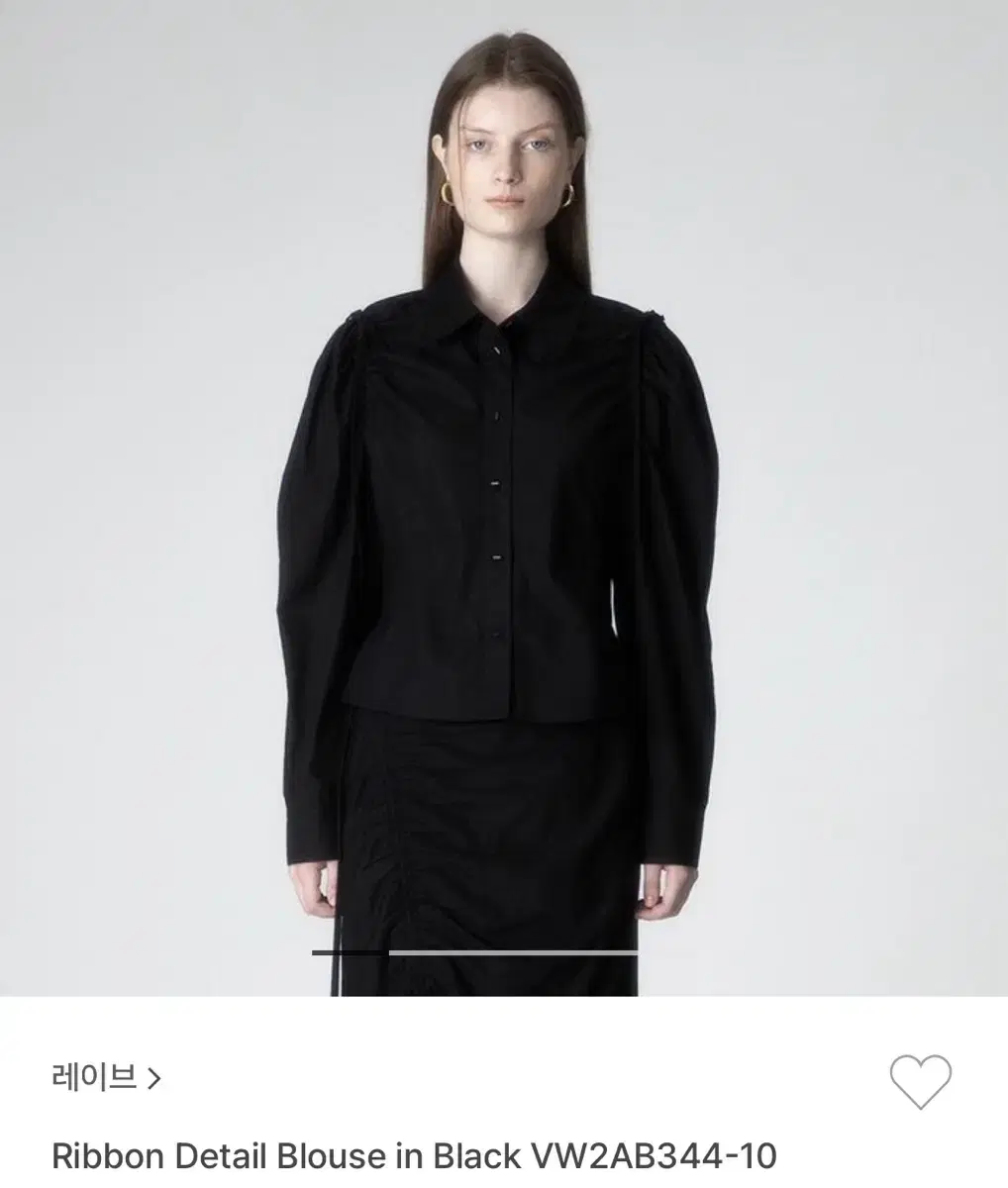 레이브 Ribbon Detail Blouse in Black 리본블라우스