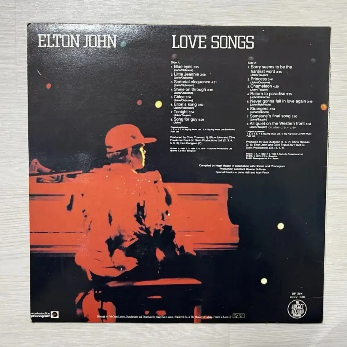 ELTON JOHN LOVE SONGS LP 엘튼존 엘피