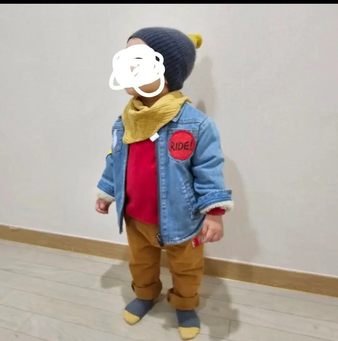 스텔라맥카트니 양털 뽀글이 청점퍼 청자켓 데님 2y