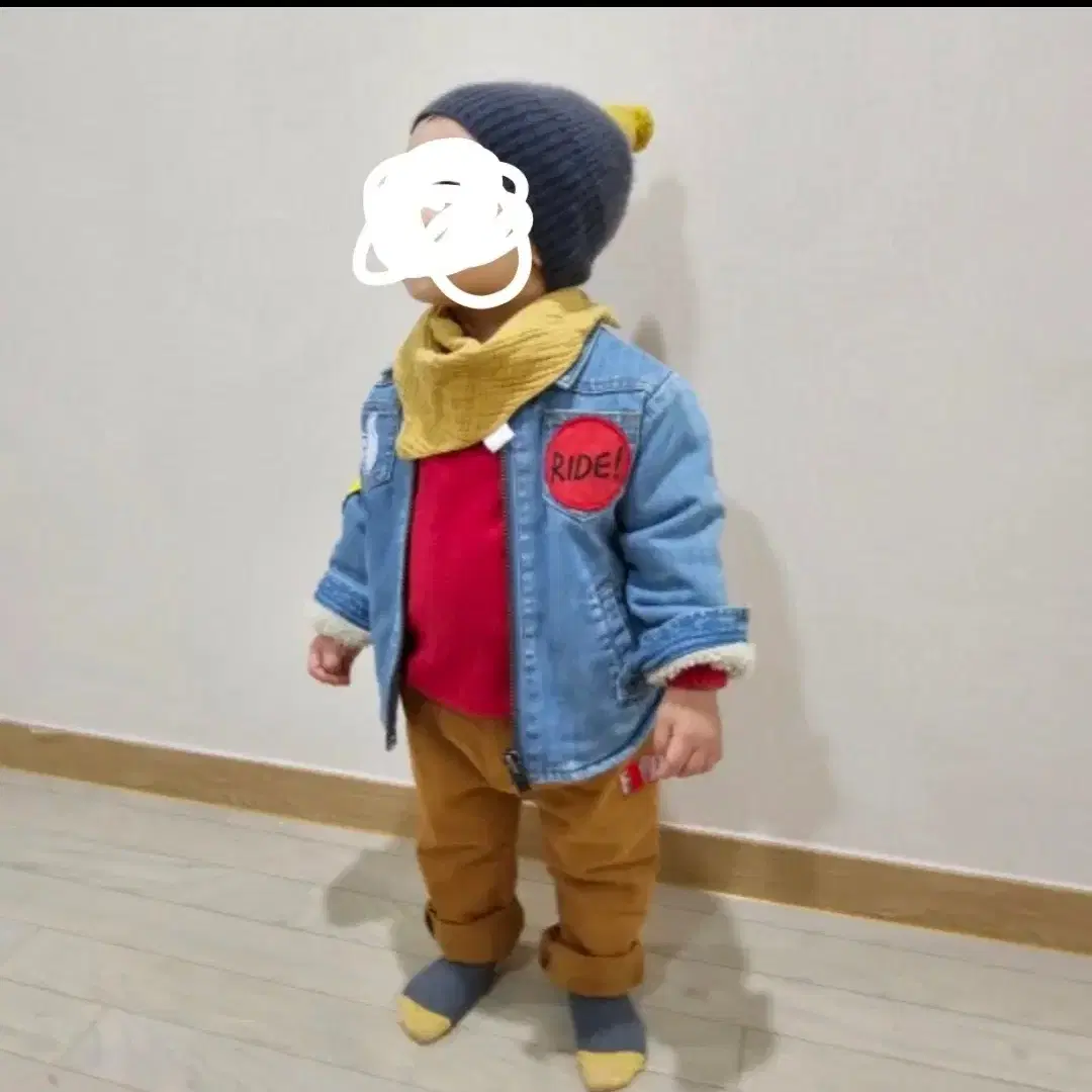 스텔라맥카트니 양털 뽀글이 청점퍼 청자켓 데님 2y