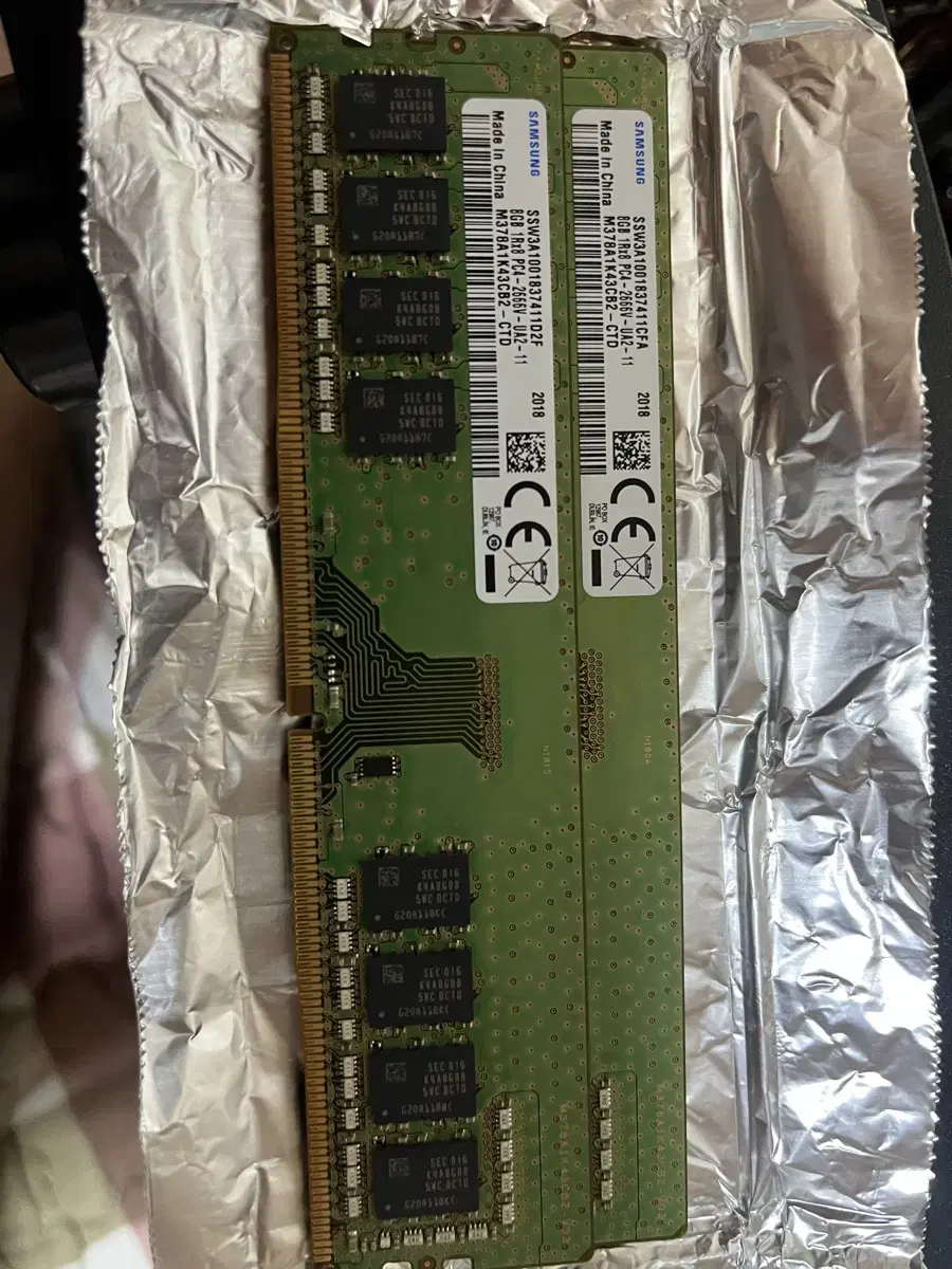 삼성 ddr4g 2666 램 2장팔아요