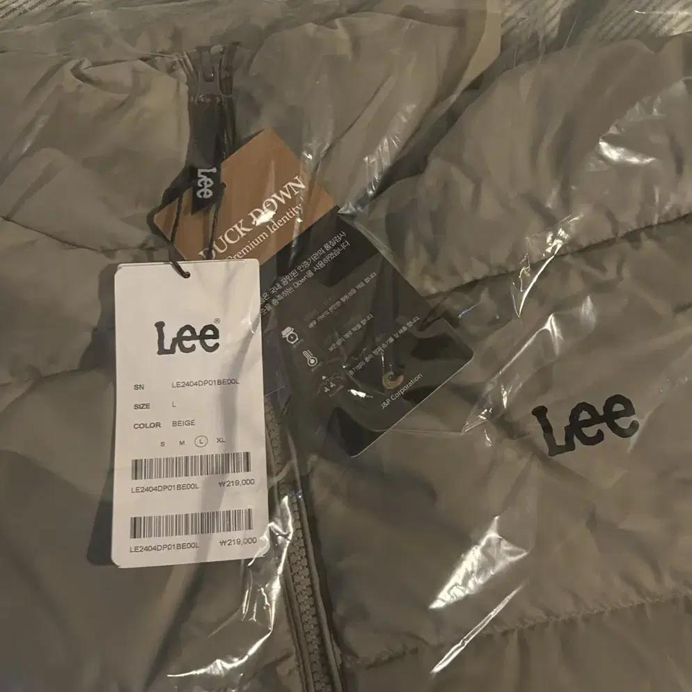 Lee 덕다운 패딩 베이지 새상품 L사이즈