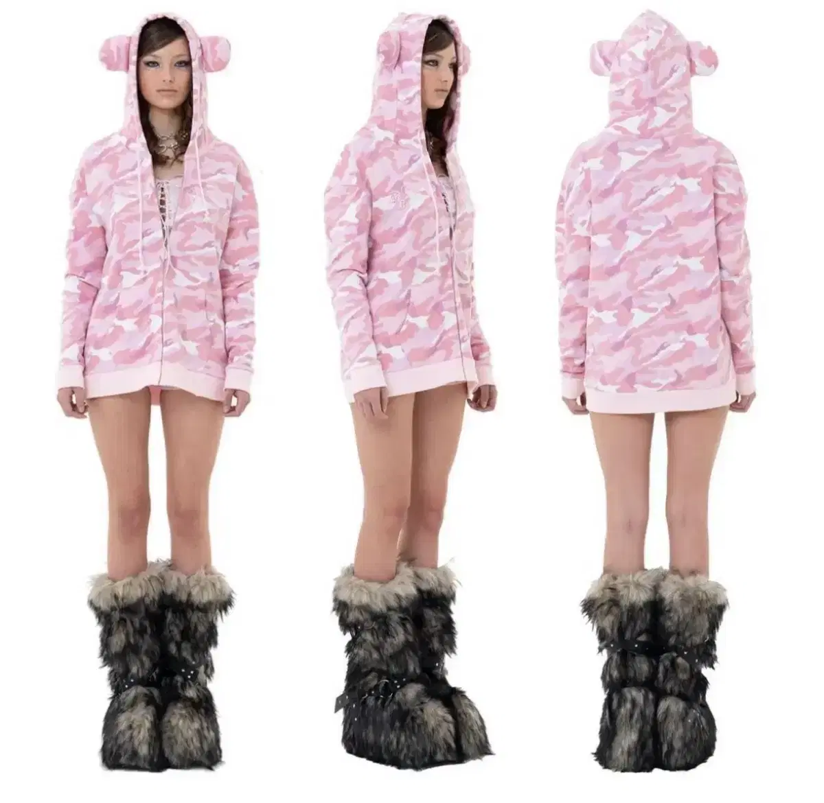 베메클 후드 베이비메탈후드 bear gal hood pink