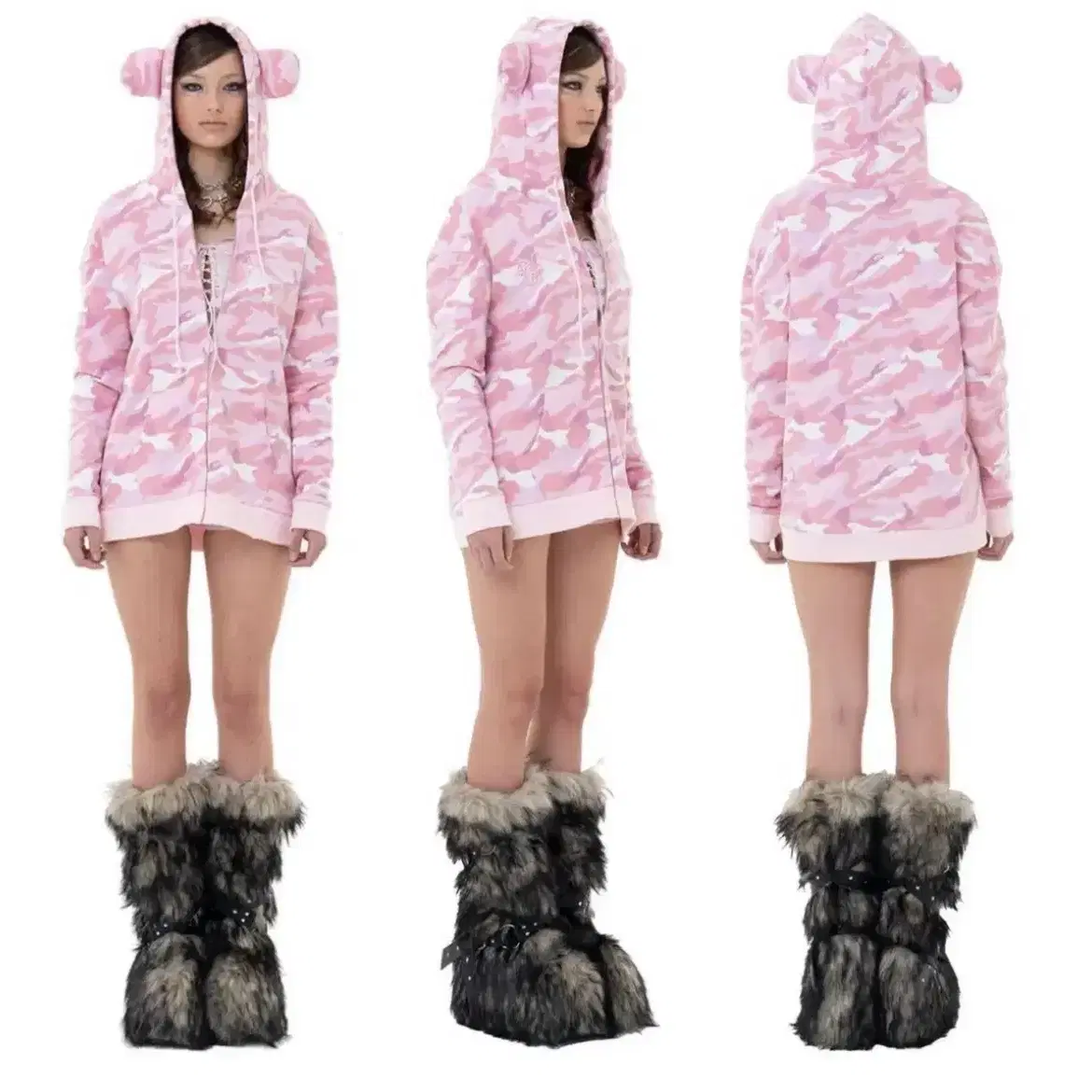 베메클 후드 베이비메탈후드 bear gal hood pink