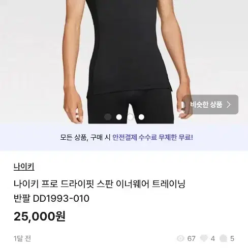 나이키 프로 핏 2XL 2장 안전결제용